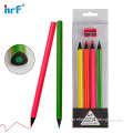 Triangle jumbo color pencil kit;black wood pencil with 4.0mm neon lead
